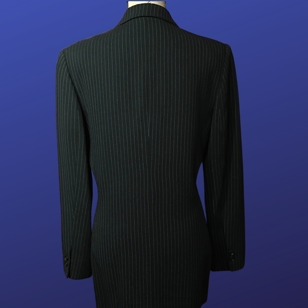 INC INTERNATIONAL CONCEPTS Long Fitted Blazer Jacket, BLACK PINSTRIPE, Size 12 - Picture 2 of 8